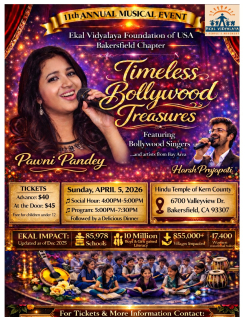 Timeless Bollywood Treasures- Bakersfield Chapter